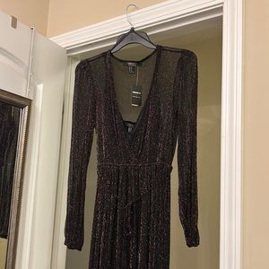 Forever 21 sheer sparkle dress.  Silver and red sparkles.  Nwt. Size M